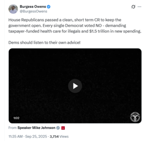 Burgess Owens post on Twitter